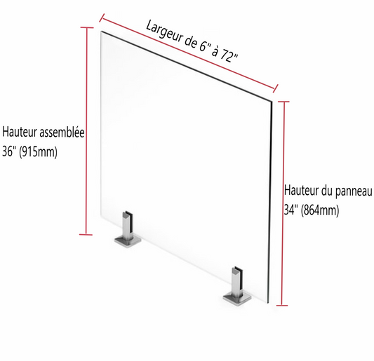 Panneaux de verre trempé 12mm (estimation)